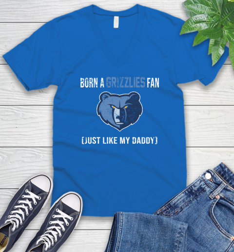 NBA Memphis Grizzlies Loyal Fan Just Like My Daddy Basketball Shirt V-Neck T-Shirt 5