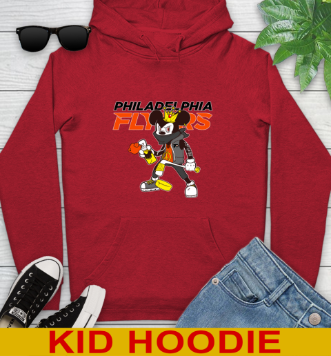 Philadelphia Flyers NHL Hockey Mickey Peace Sign Sports Youth Hoodie 11