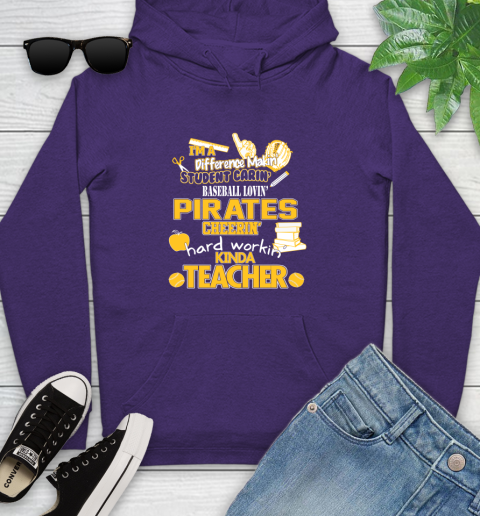 Pittsburgh Pirates MLB I'm A Difference Making Student Caring Baseball Loving Kinda Teacher Youth Hoodie 5