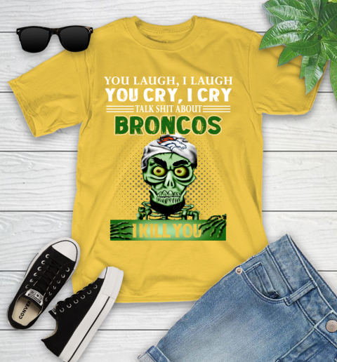 NFL Talk Shit About Denver Broncos I Kill You Achmed The Dead Terrorist Jeffrey Dunham Football Youth T-Shirt 10