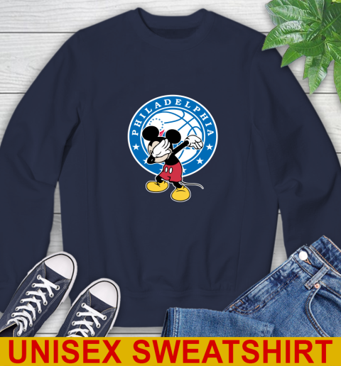 Philadelphia 76ers NBA Basketball Dabbing Mickey Disney Sports Sweatshirt 3