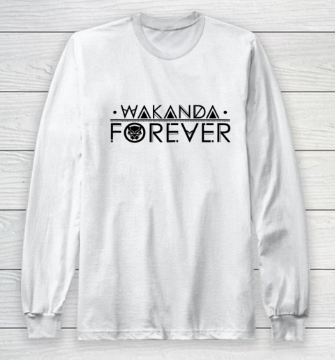 Marvel Black Panther Wakanda Forever Chest Graphic Long Sleeve T-Shirt