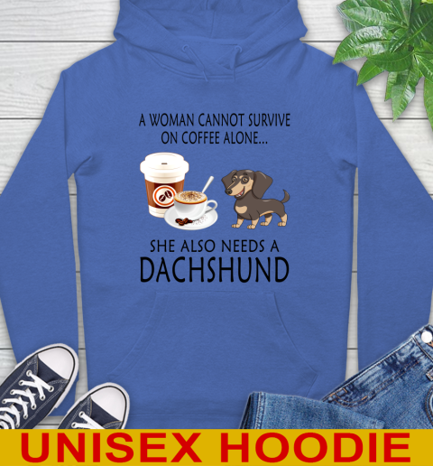 Women cannot survive on coffee alone she also need a DACHSHUND tshirt 19