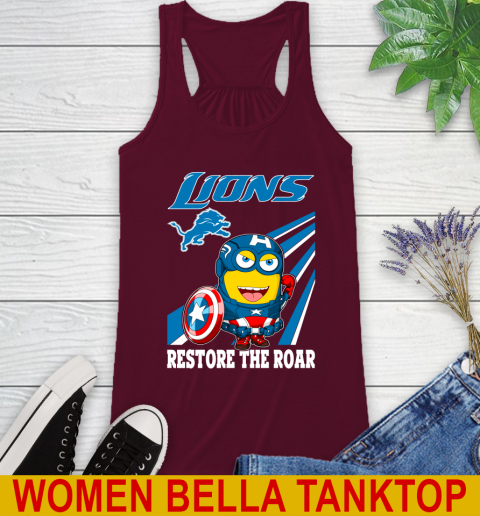 NFL Football Detroit Lions Captain America Marvel Avengers Minion Shirt Racerback Tank 2