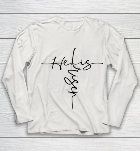 Easter He is Risen Cross Christian Youth Long Sleeve 8