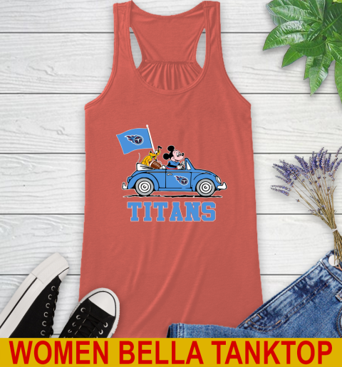 NFL Football Tennessee Titans Pluto Mickey Driving Disney Shirt Racerback Tank 4