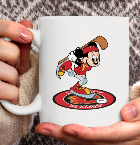 NHL Hockey Calgary Flames Cheerful Mickey Disney Shirt Ceramic Mug 15oz 2