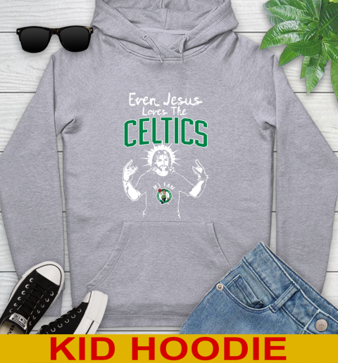 Boston Celtics NBA Basketball Even Jesus Loves The Celtics Shirt Youth Hoodie 6