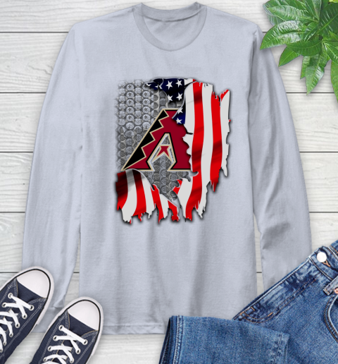 Arizona Diamondbacks MLB Baseball American Flag Long Sleeve T-Shirt 6