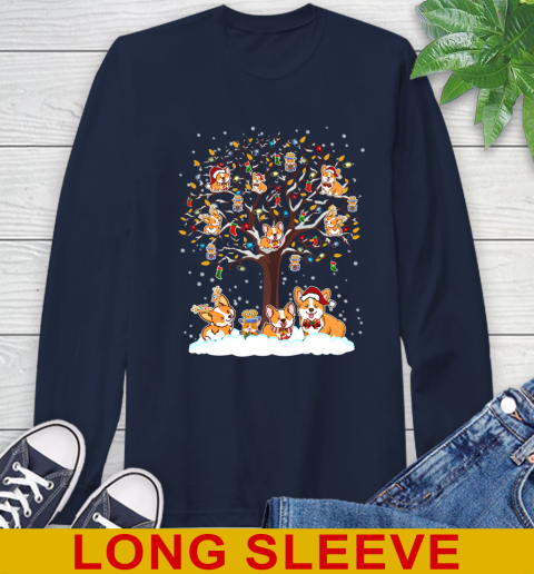 Corgi dog pet lover light christmas tree shirt 57