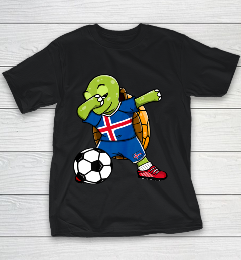 Dabbing Turtle Iceland Soccer Fans Jersey Icelandic Football Youth T-Shirt
