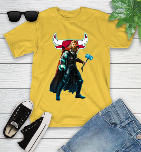 NBA Thor Avengers Endgame Basketball Chicago Bulls Youth T-Shirt 8