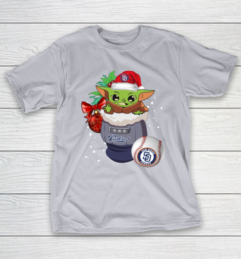 San Diego Padres Christmas Baby Yoda Star Wars Funny Happy MLB T-Shirt 7