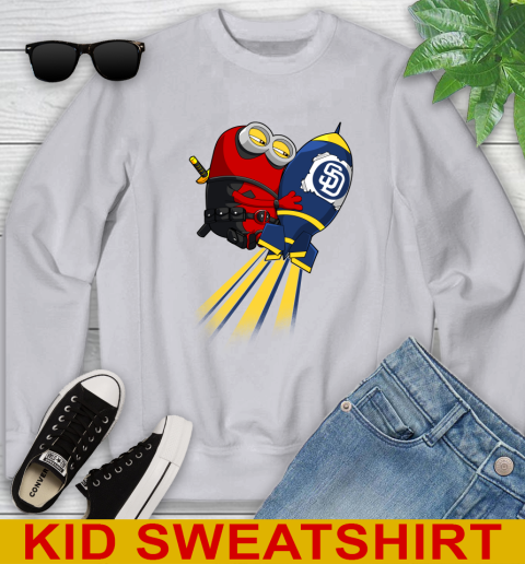 MLB Baseball San Diego Padres Deadpool Minion Marvel Shirt Youth Sweatshirt 3