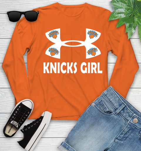 NBA New York Knicks Girl Under Armour Basketball Sports Youth Long Sleeve 3