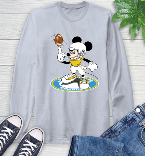 NFL Football Los Angeles Chargers Cheerful Mickey Disney Shirt Long Sleeve T-Shirt 6