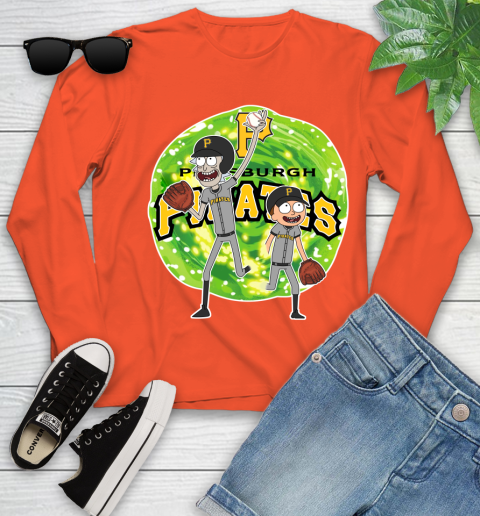MLB Pittsburgh Pirates Rick And Morty Baseball Sports Youth Long Sleeve 4