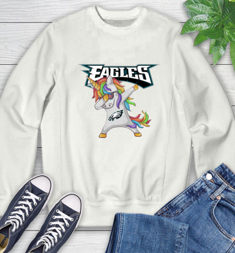 Philadelphia Eagles NFL Football Funny Unicorn Dabbing Sports Sweatshirt