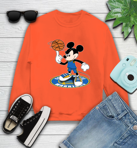 NBA Basketball Golden State Warriors Cheerful Mickey Disney Shirt Sweatshirt 4