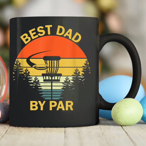 Vintage Best Dad By Par Disc Golf Shirt Father's Day Ceramic Mug 11oz