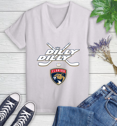 NHL Florida Panthers Dilly Dilly Hockey Sports Women's V-Neck T-Shirt