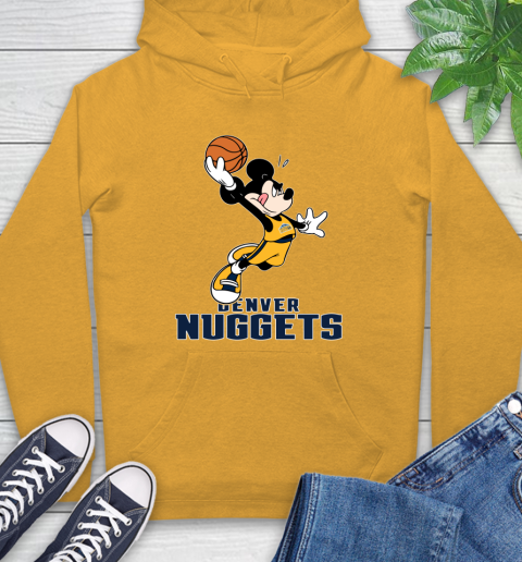 NBA Basketball Denver Nuggets Cheerful Mickey Mouse Shirt Hoodie 3