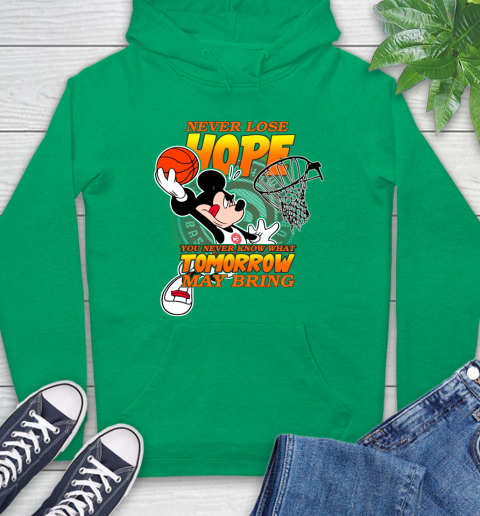 Atlanta Hawks NBA Basketball Mickey Disney Never Lose Hope Hoodie 8