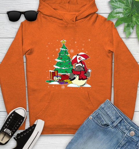 Calgary Flames NHL Hockey Cute Tonari No Totoro Christmas Sports Youth Hoodie 4