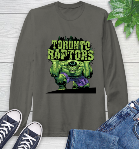 Toronto Raptors NBA Basketball Incredible Hulk Marvel Avengers Sports Long Sleeve T-Shirt 8