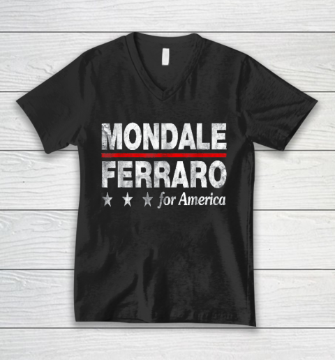 Walter Mondale Geraldine Ferraro V-Neck T-Shirt