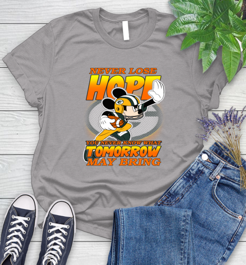 Green Bay Packers NFL Football Mickey Disney Never Lose Hope Women's T-Shirt 5