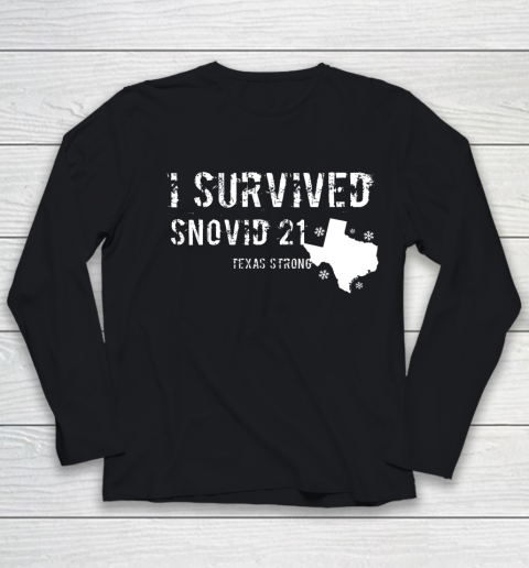 I Survived Snovid 21 Texas Shirt Youth Long Sleeve