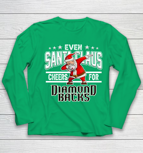 Arizona Diamondbacks Even Santa Claus Cheers For Christmas MLB Youth Long Sleeve 4