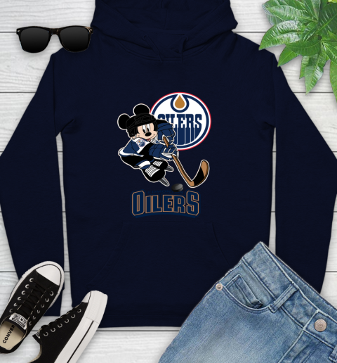 NHL Edmonton Oilers Mickey Mouse Disney Hockey T Shirt Youth Hoodie 4