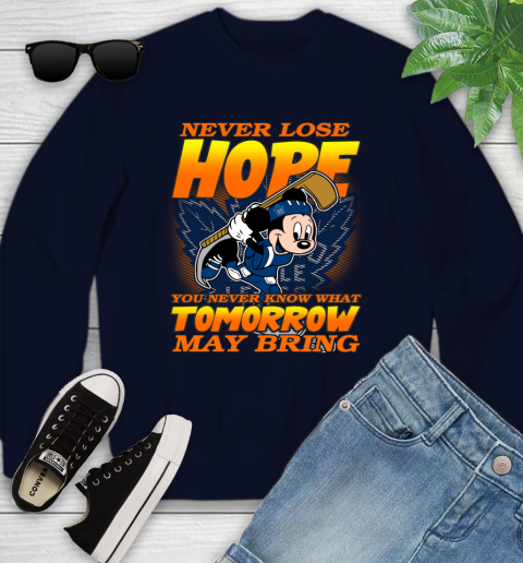 Toronto Maple Leafs NHL Hockey ootball Mickey Disney Never Lose Hope Youth Sweatshirt 2