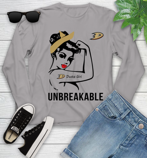 NHL Anaheim Ducks Girl Unbreakable Hockey Sports Youth Long Sleeve 3