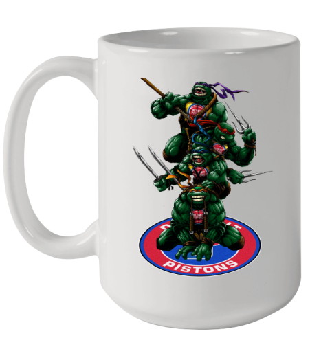 NBA Basketball Detroit Pistons Teenage Mutant Ninja Turtles Shirt Ceramic Mug 15oz