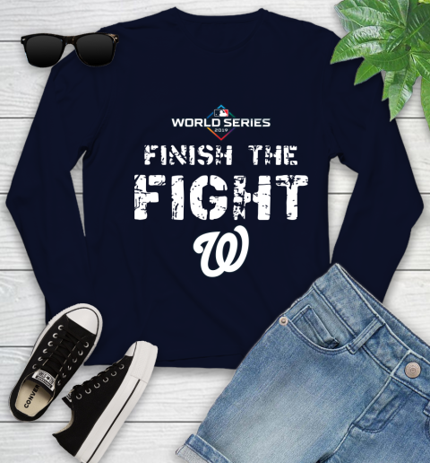 Finish The Fight Washington Nationals World Series 2019 Youth Long Sleeve 2
