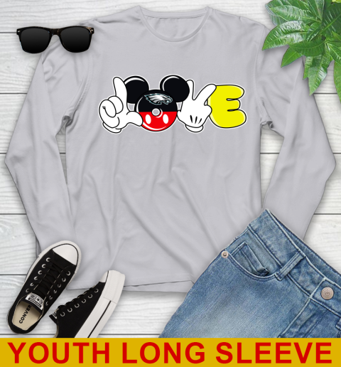 Philadelphia Eagles NFL Football Love Mickey Disney Sports Youth Long Sleeve 6