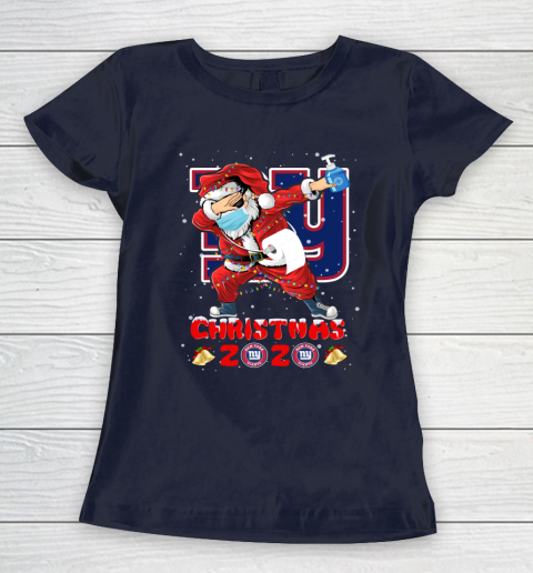 New York Giants Funny Santa Claus Dabbing Christmas 2020 NFL Women's T-Shirt 2