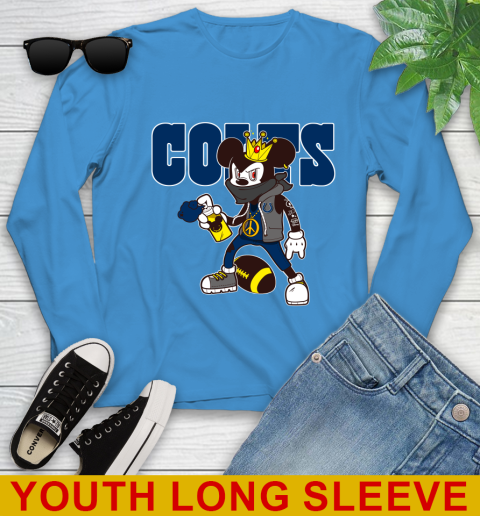 Indianapolis Colts NFL Football Mickey Peace Sign Sports Youth Long Sleeve 8