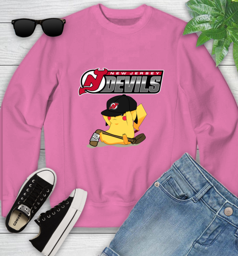 NHL Pikachu Hockey Sports New Jersey Devils Youth Sweatshirt 7