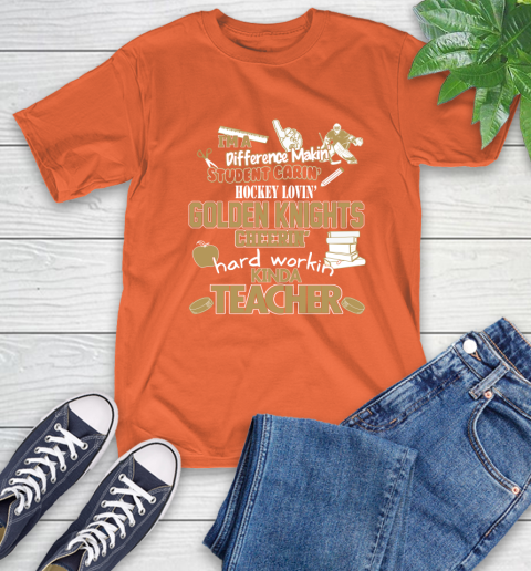 Vegas Golden Knights NHL I'm A Difference Making Student Caring Hockey Loving Kinda Teacher T-Shirt 4
