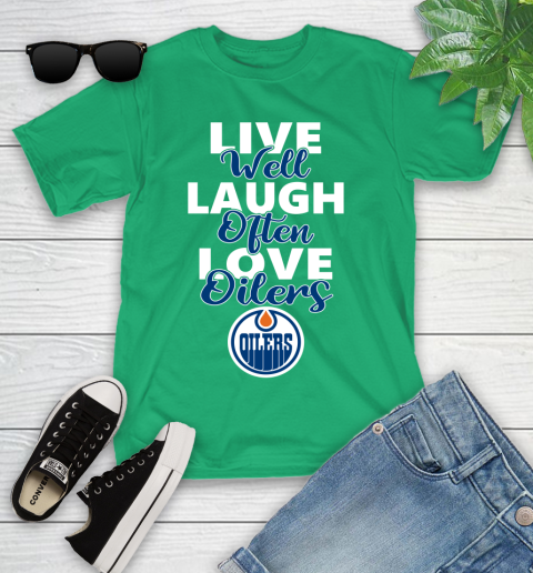 NHL Hockey Edmonton Oilers Live Well Laugh Often Love Shirt Youth T-Shirt 7