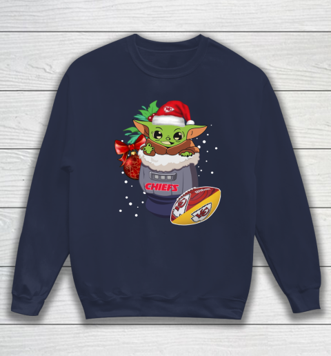 Kansas City Chiefs Christmas Baby Yoda Star Wars Funny Happy NFL Sweatshirt 3