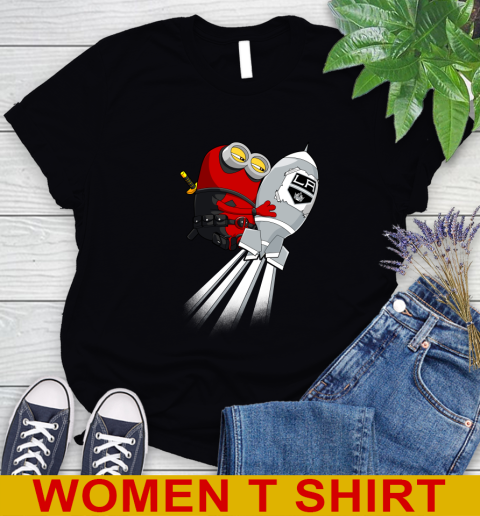 NHL Hockey Los Angeles Kings Deadpool Minion Marvel Shirt Women's T-Shirt