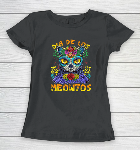 Day Of The Dead Dia De Los Muertos Cat Sugar Skull Women's T-Shirt