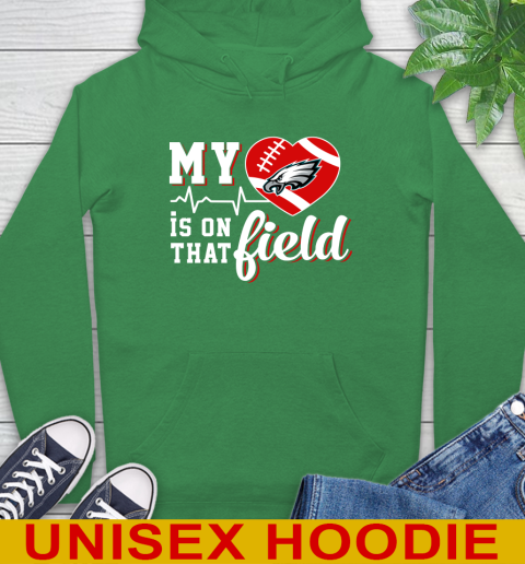 NFL My Heart Is On That Field Football Sports Philadelphia Eagles Hoodie 8