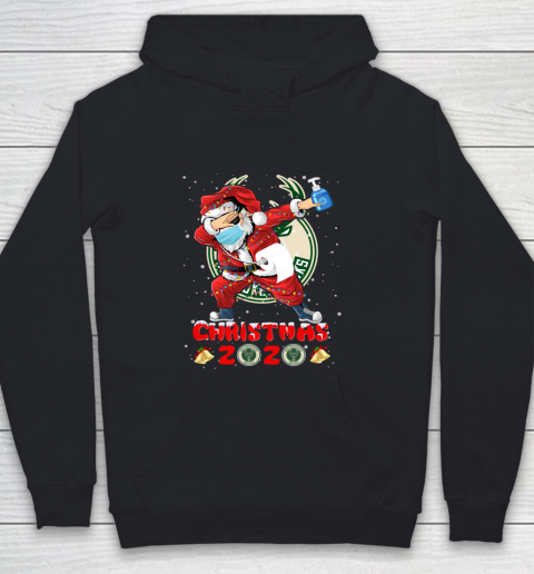 Milwaukee Bucks Funny Santa Claus Dabbing Christmas 2020 NBA Youth Hoodie