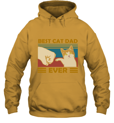 8fqa best cat dad ever fist dash with cat vintage hoodie 23 front gold
